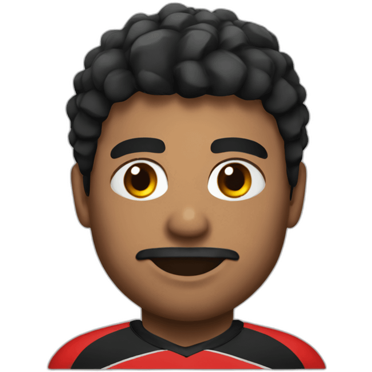 Rugbyman with black and red jersey emoji