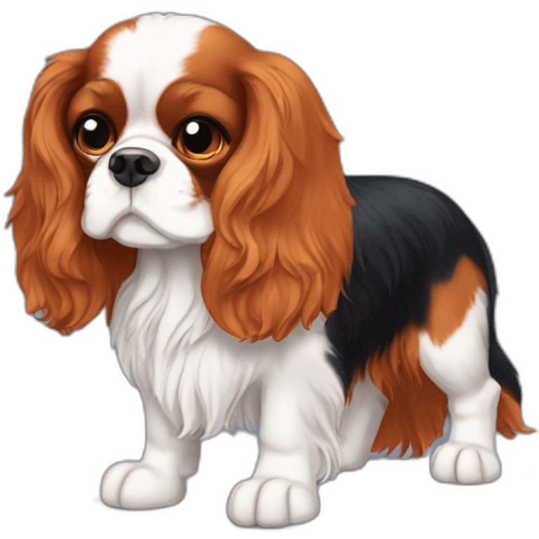 Cavalier King Charles tricolores emoji