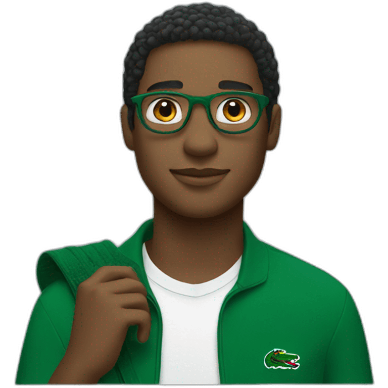 Black guy using lacoste emoji