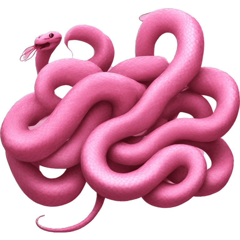 4 pink snakes emoji