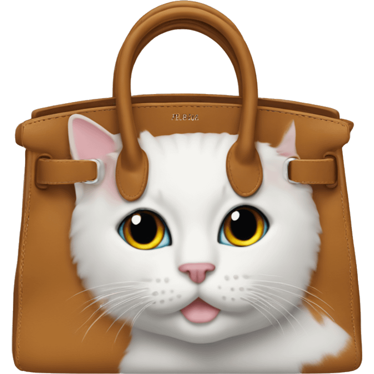 birkin bag with cat keyring emoji