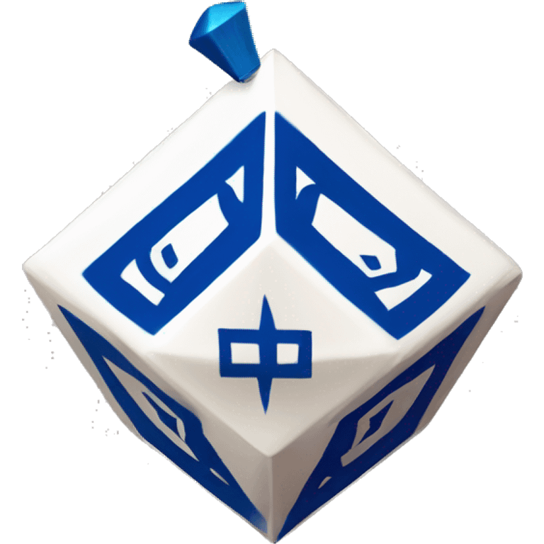 Jewish dreidel a cubed four-sided spinning top with a point on the bottom, played during the Jewish holiday of Hanukkah emoji