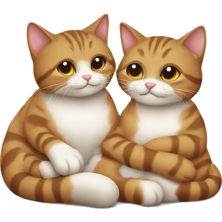 Couple cat cuddling  emoji