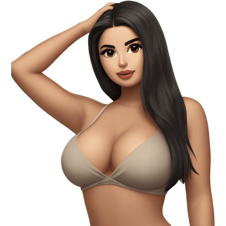 demi rose model pose on beach, full body emoji