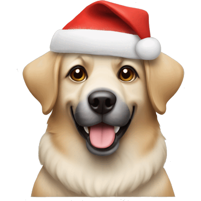 Dog with a Christmas hat ￼ emoji