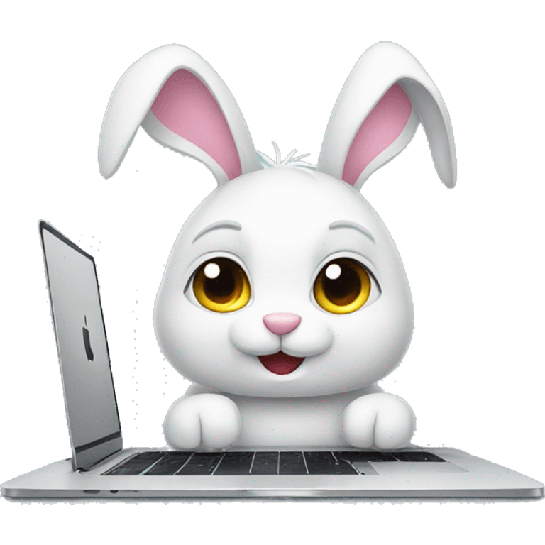 bunny with MacBook emoji