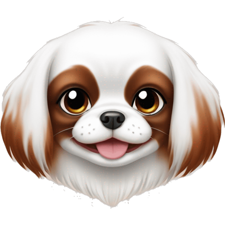 happy white and red japanese chin baby emoji