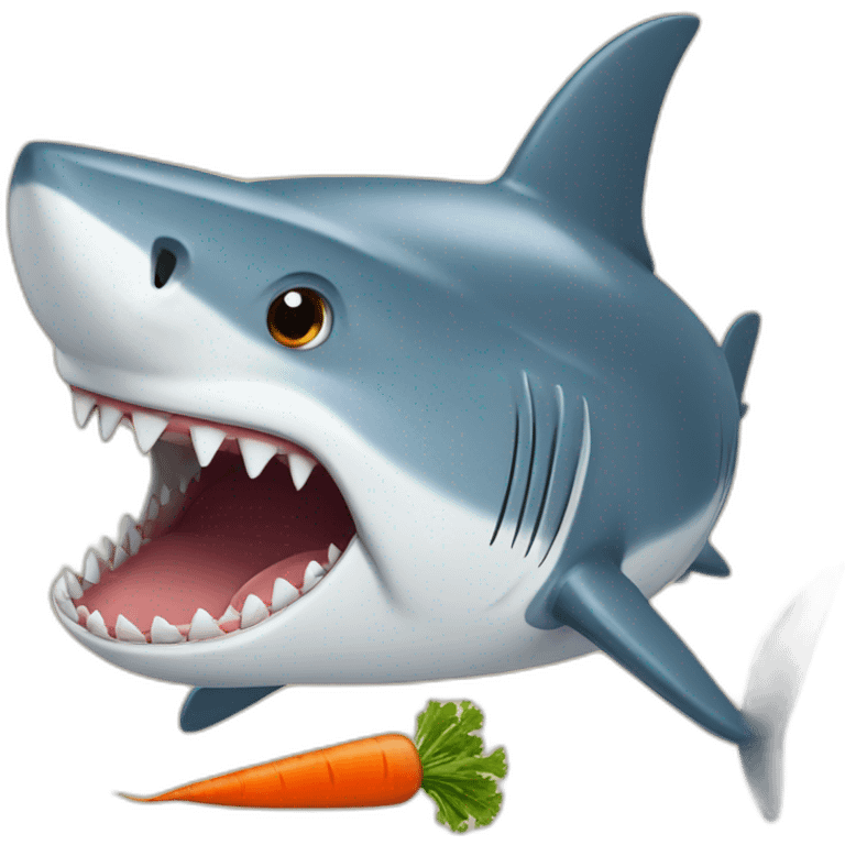 Shark with carrots instead of teeth emoji