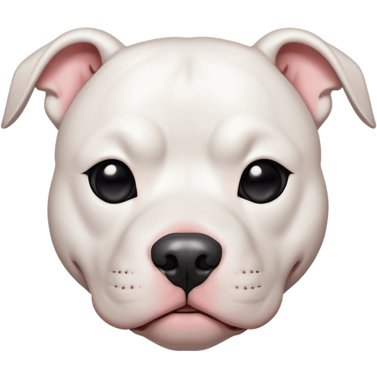 White pitbull with black eye emoji