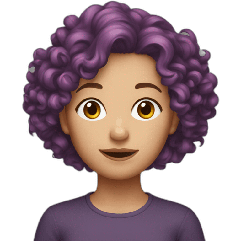 Emma Cousinier with curly red hair emoji