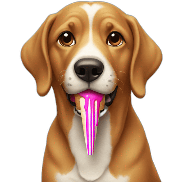 dog eating a ice cream emoji