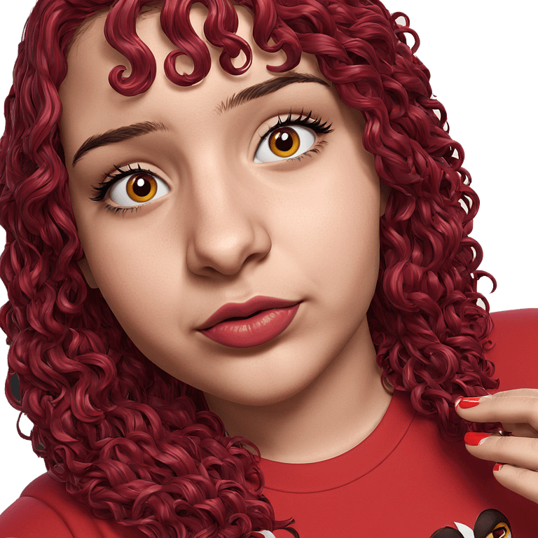 portrait of girl in red emoji