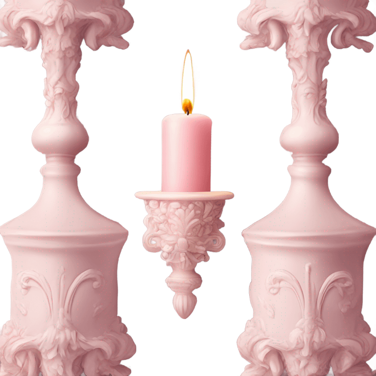 vintage rococo light pink candle emoji