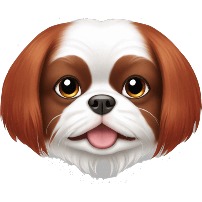 happy pretty white and red japanese chin face  emoji