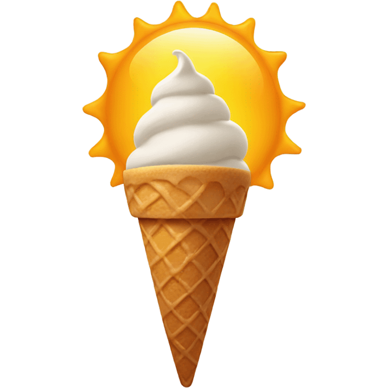 Ice cream cone and the sun emoji