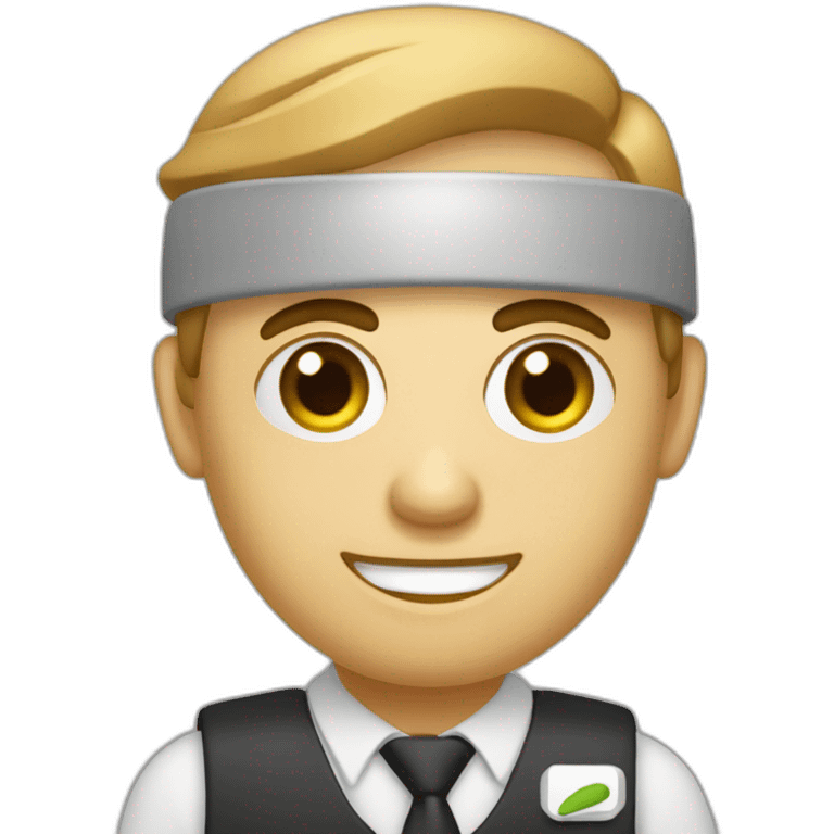 employé d'hotel qui loupe une marche emoji