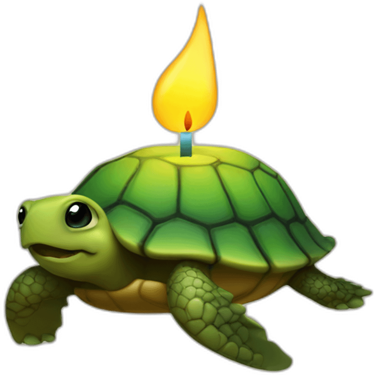 a turtle on of a lit candle emoji