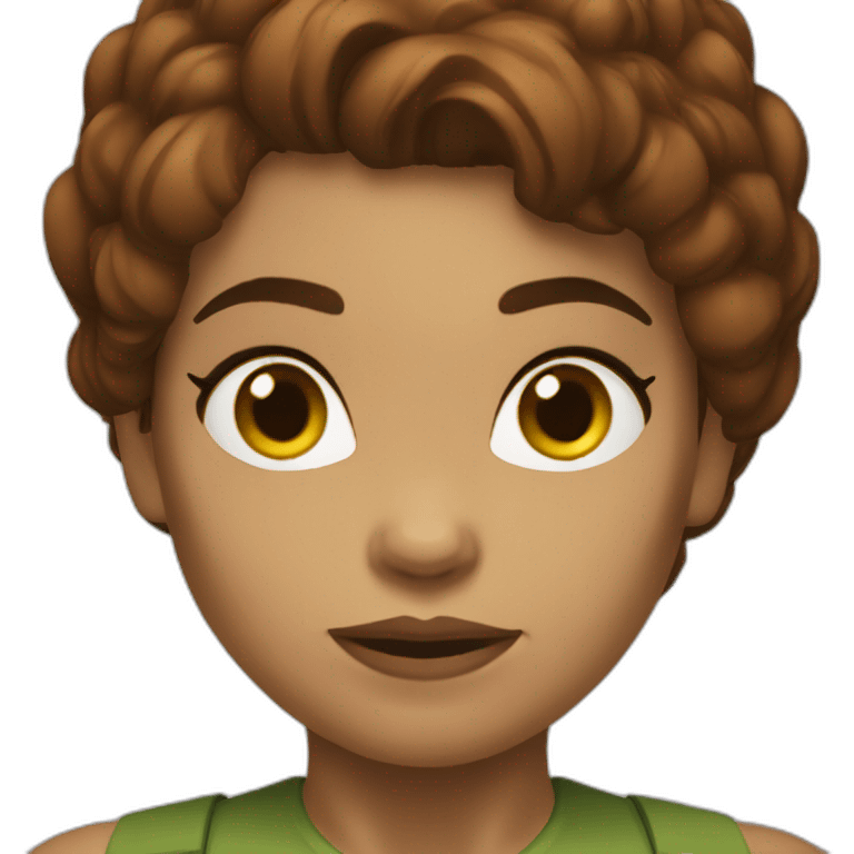 Female Hulk Brown Hair emoji