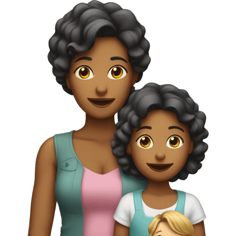 Mamá con sus dos hijas emoji