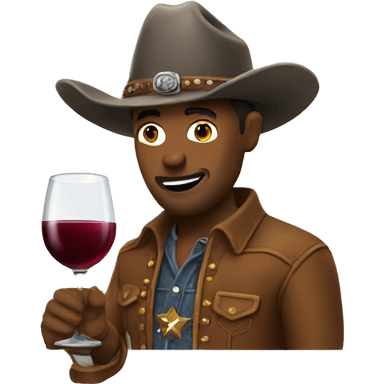 Cowboy drinking wine emoji