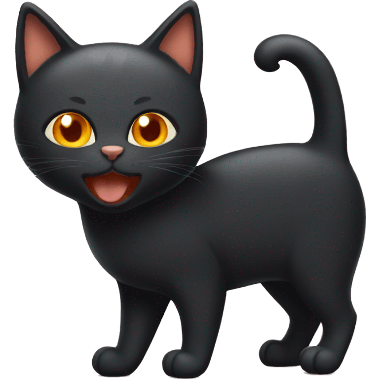 Black Cat and Orange Cat being happy emoji