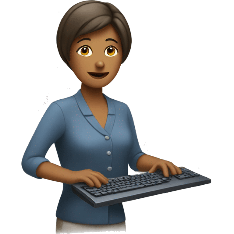 computer with woman emoji