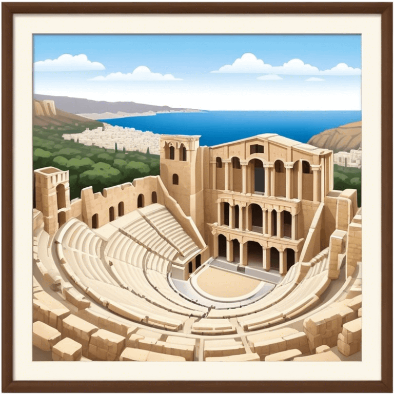 Odeon of Herodes Atticus Landmark Emoji – Depicting the ancient stone amphitheater on the Acropolis slopes. emoji