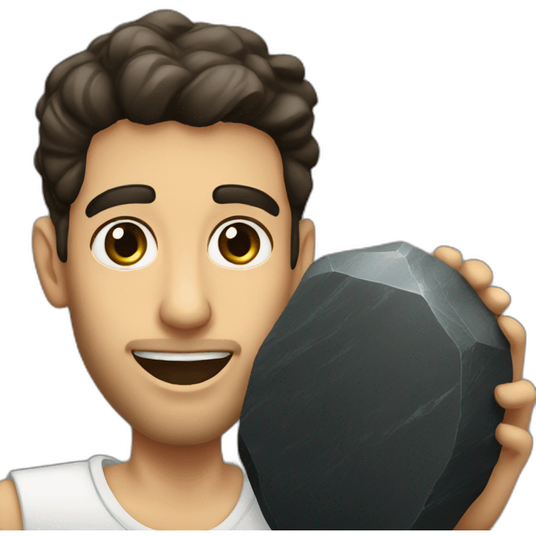 israeli taking selfie with The Black Stone emoji