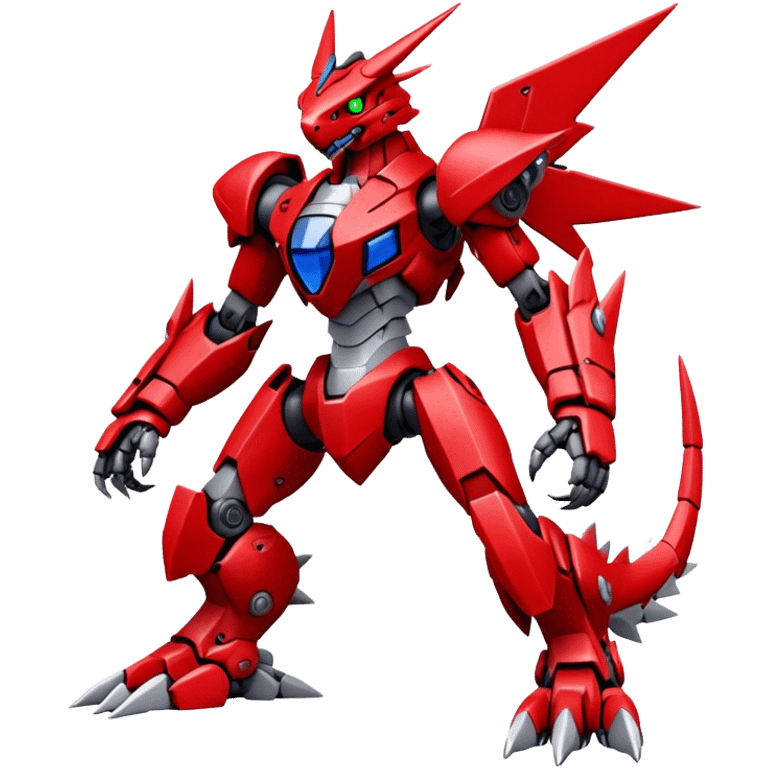  Cool Edgy Futuristic Red Digimon-Fakemon-Guilmon-Mecha full body emoji