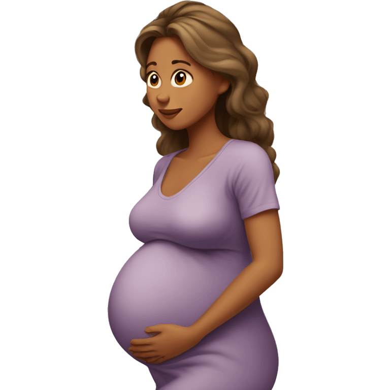 A pregnant woman tells everyone about pregnancy emoji