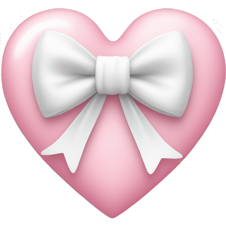 baby pink heart with a white bow  emoji