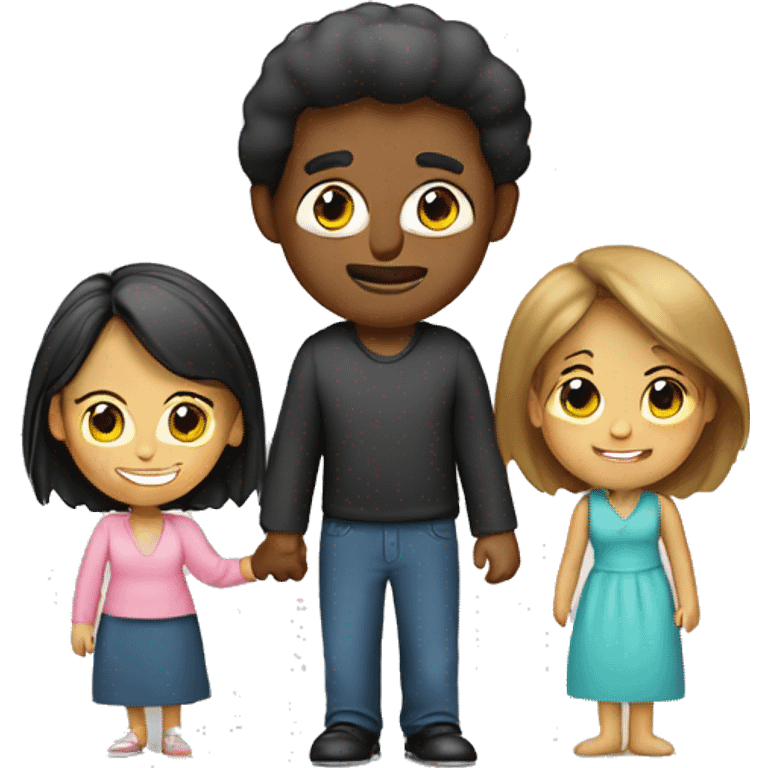 familia papa, mama, 1 hermano y 1 hermana emoji