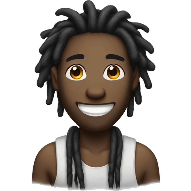 Black guy with dreads smiling emoji