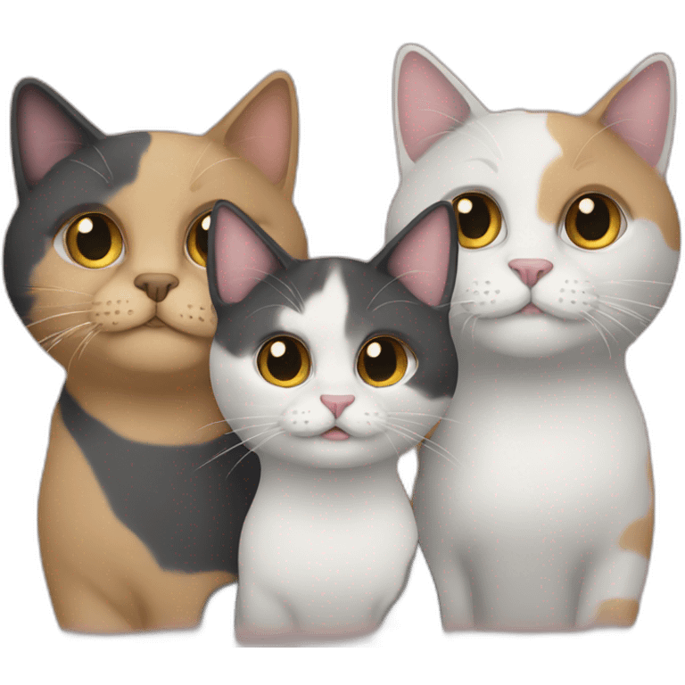 family of 4 end cat emoji