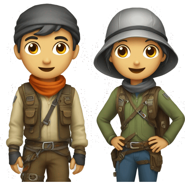 Adventurer boy & girl emoji