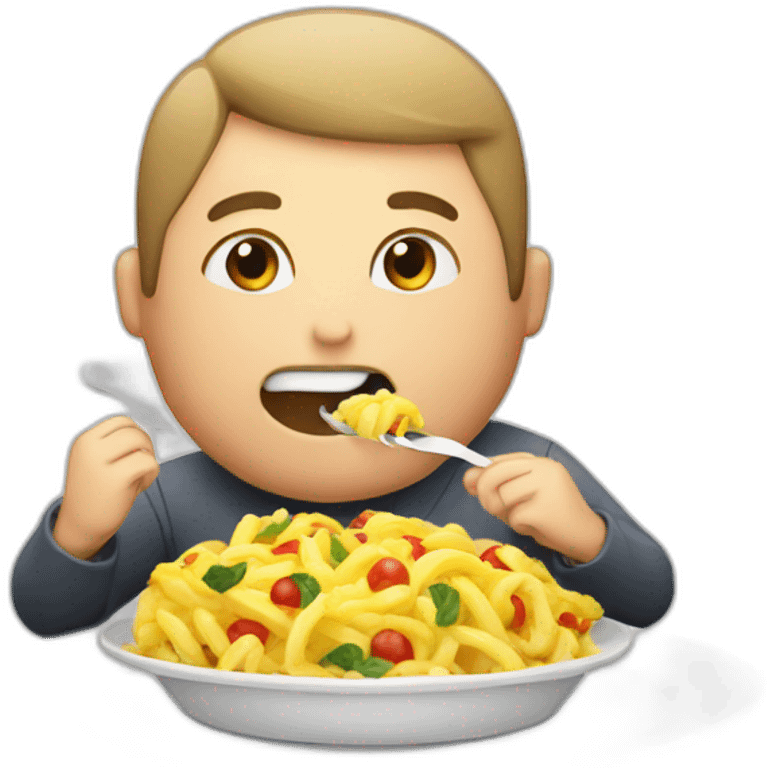 man eating large plate emoji