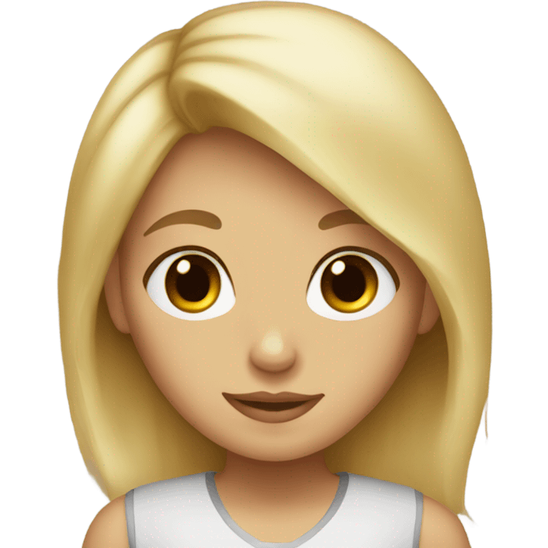 Blonde girl with brown eyes emoji