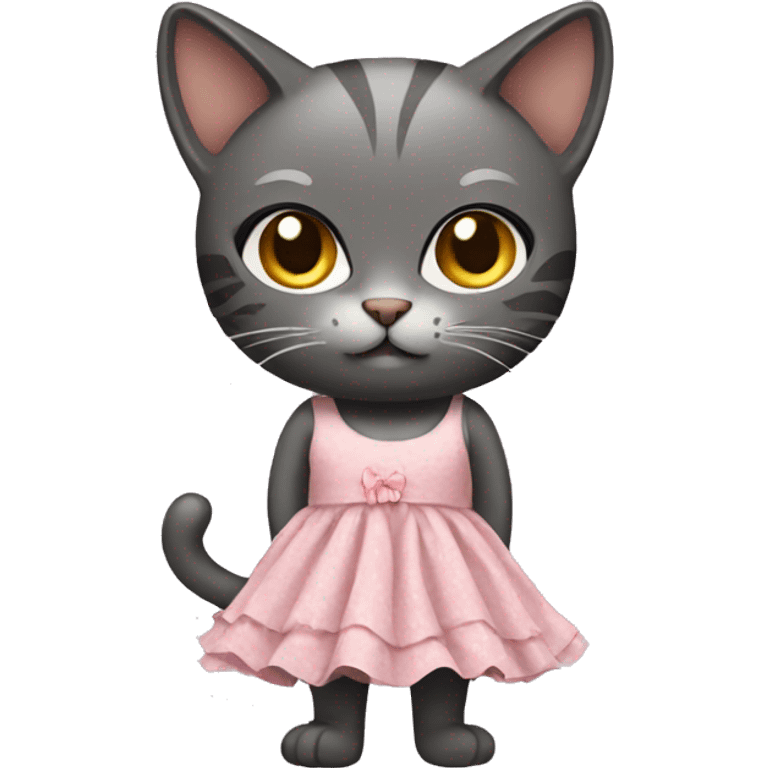 Cat wearing a dress emoji