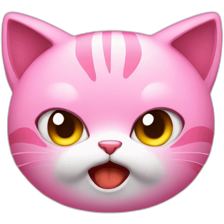 Angry pink cat cute  emoji