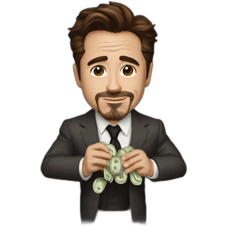 Downey Jr con mucho dinero emoji