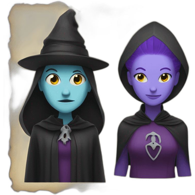 A fantom and a witch emoji