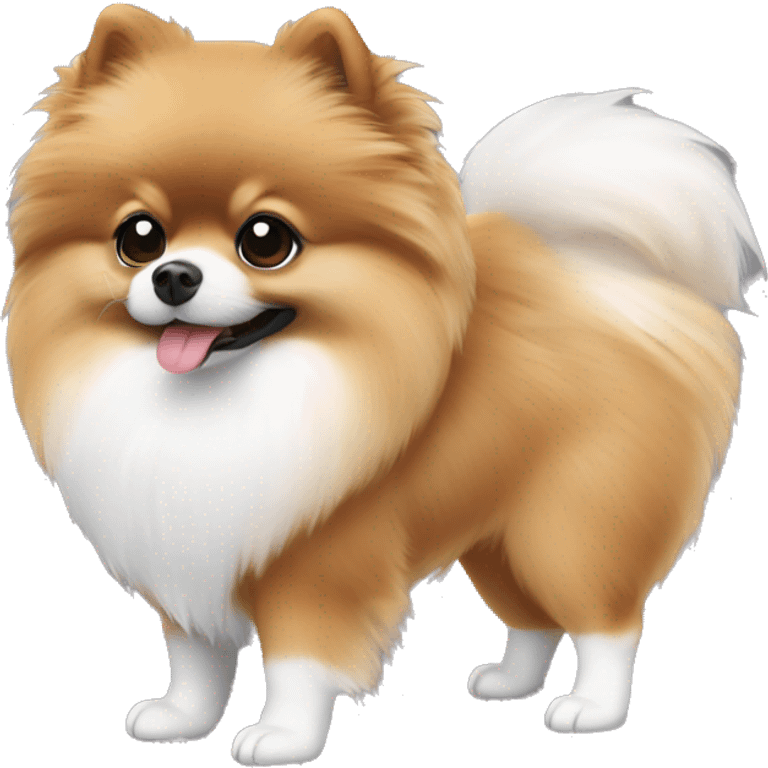 Pomeranian negro con pecho blanco emoji