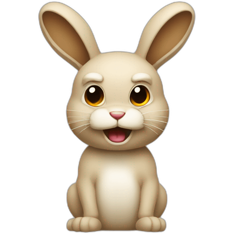 An angry bunny color beige emoji