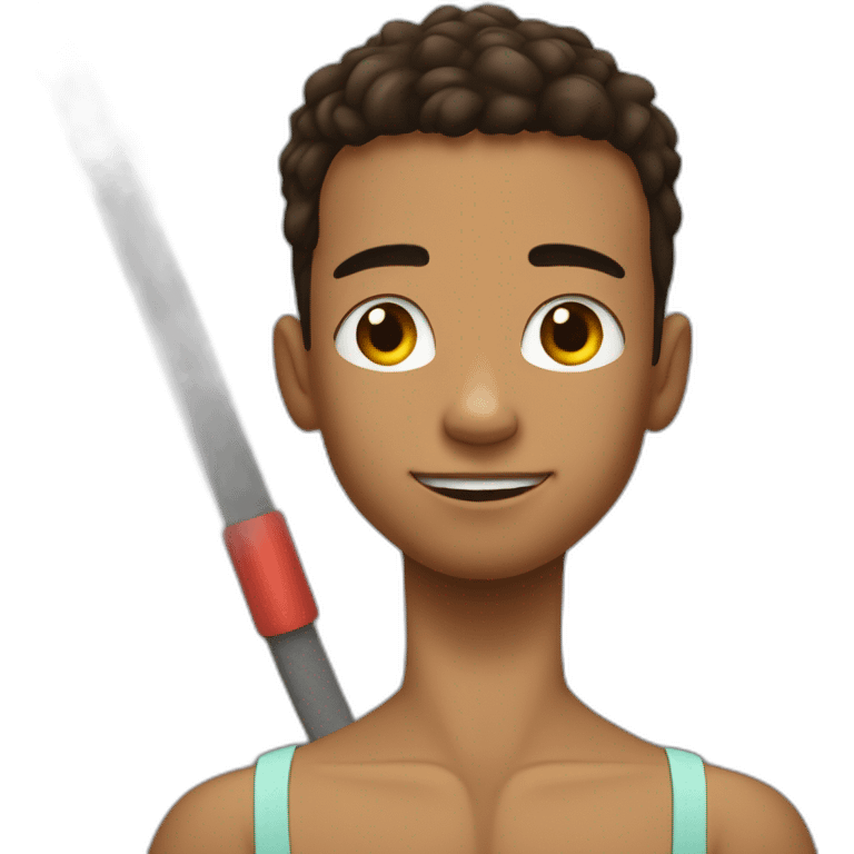 boy mixrace in front lever on drawbar emoji