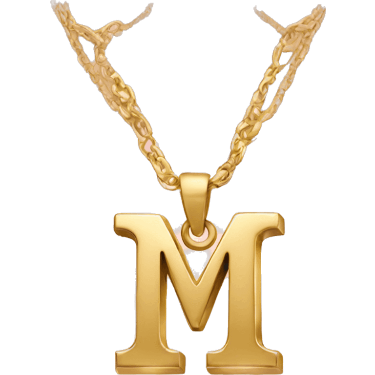 Gold letter M necklace  emoji