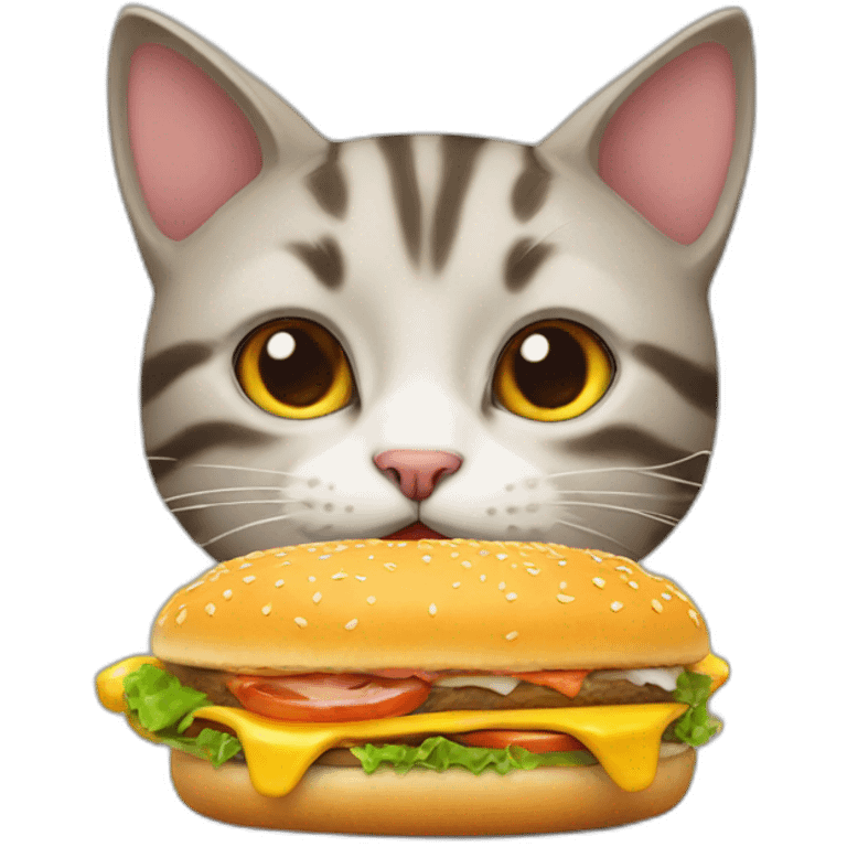 cat eating burger emoji