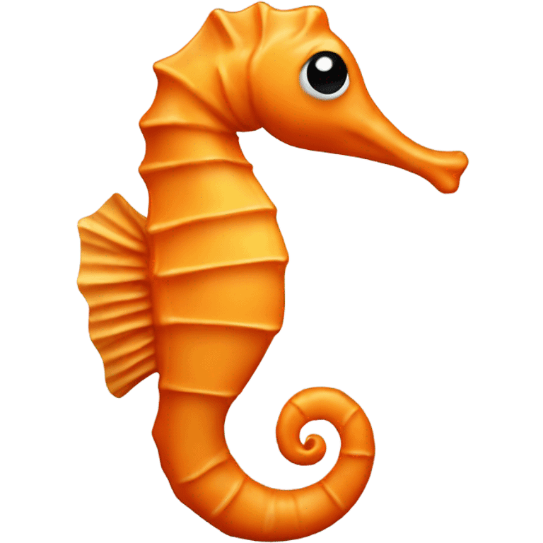 A sea horse that is completely orange with black and white eyes emoji