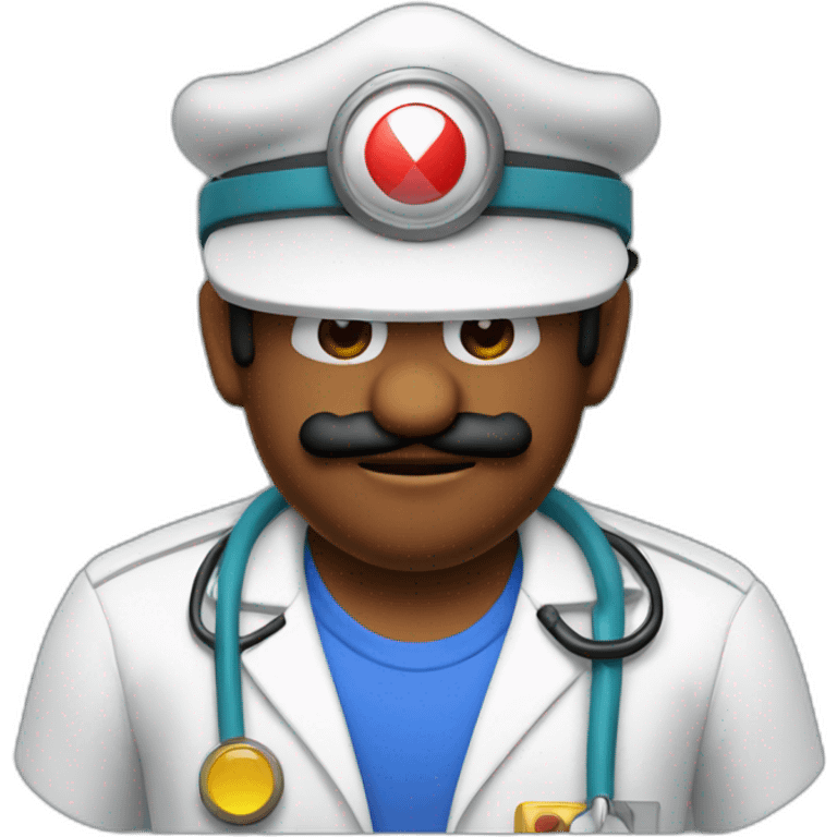 mario nintendo with hat doctor emoji