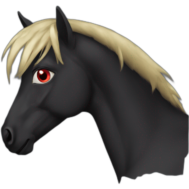 Dark poney red eyes emoji