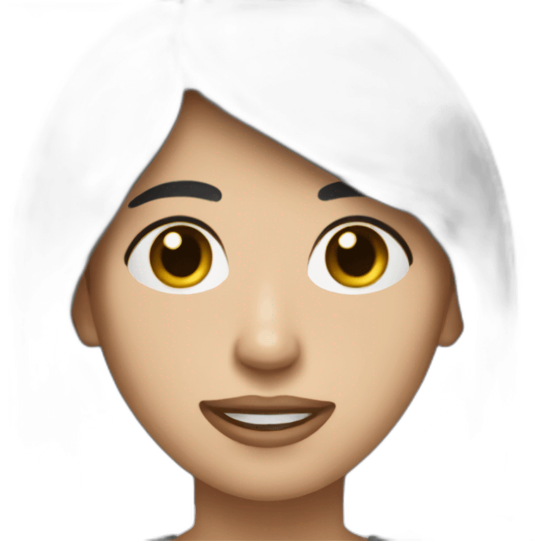 Create an emoji for a white person with dark hair and eyes who recently had nose surgery emoji